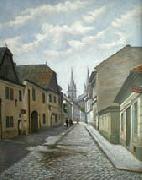 unknow artist A street in Czech town Vysoke Myto with Smekals  bakery china oil painting artist